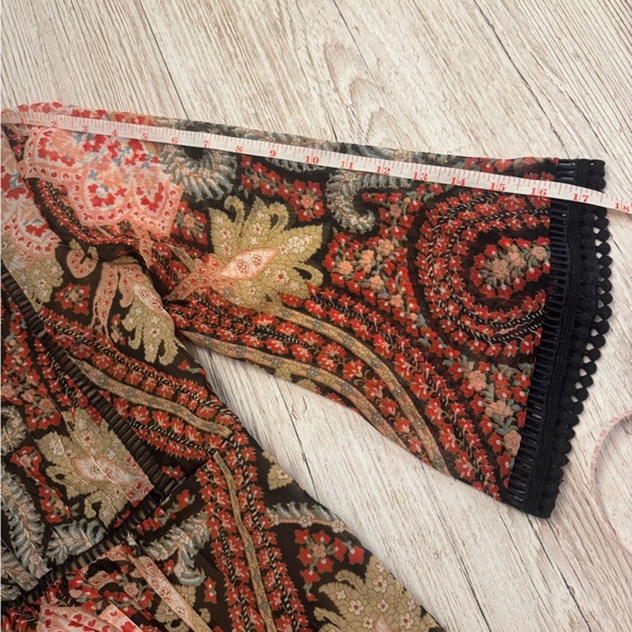 Anthropologie Ranna Gill 6 ‘Joss Kimono Dress’ Mini V-Neck BOHO Festival Paisley - Picture 10 of 14